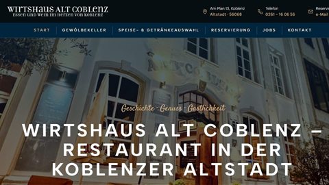 Website des Wirtshaus Alt Coblenz