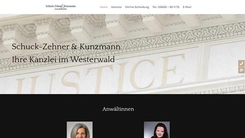 Website der Kanzlei Schuck-Zehner & Kunzmann