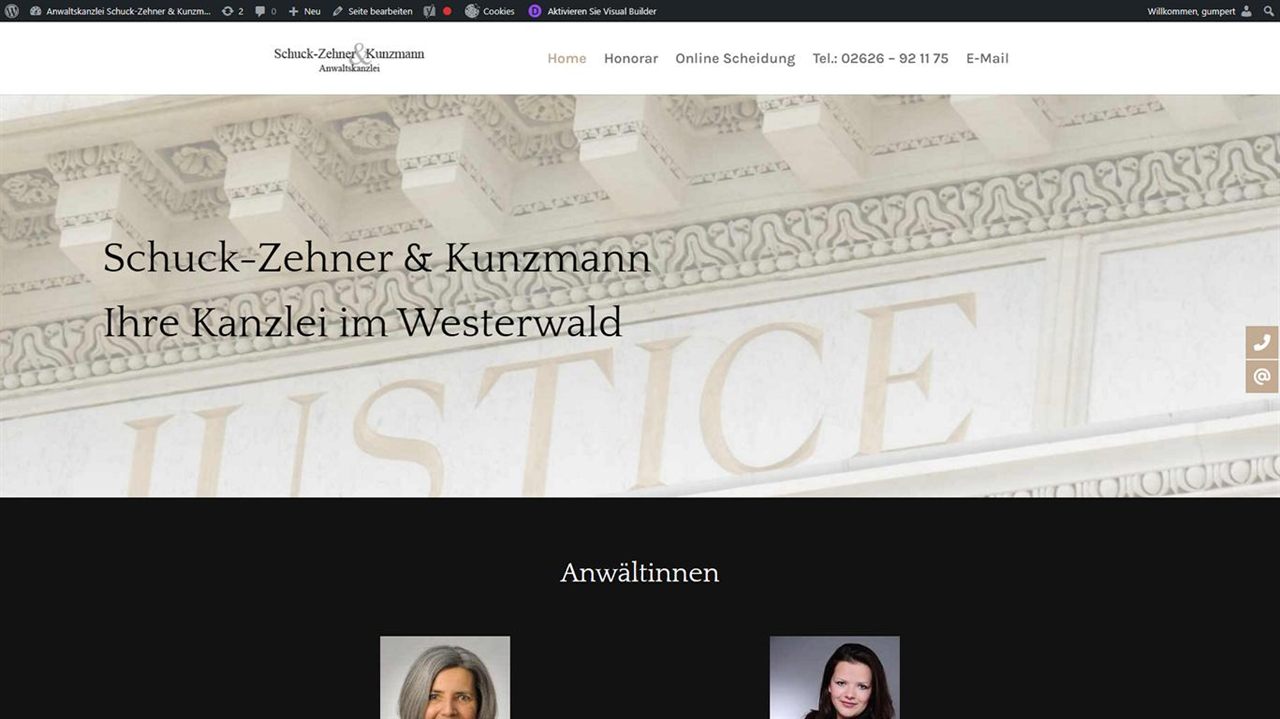 Website der Kanzlei Schuck-Zehner & Kunzmann