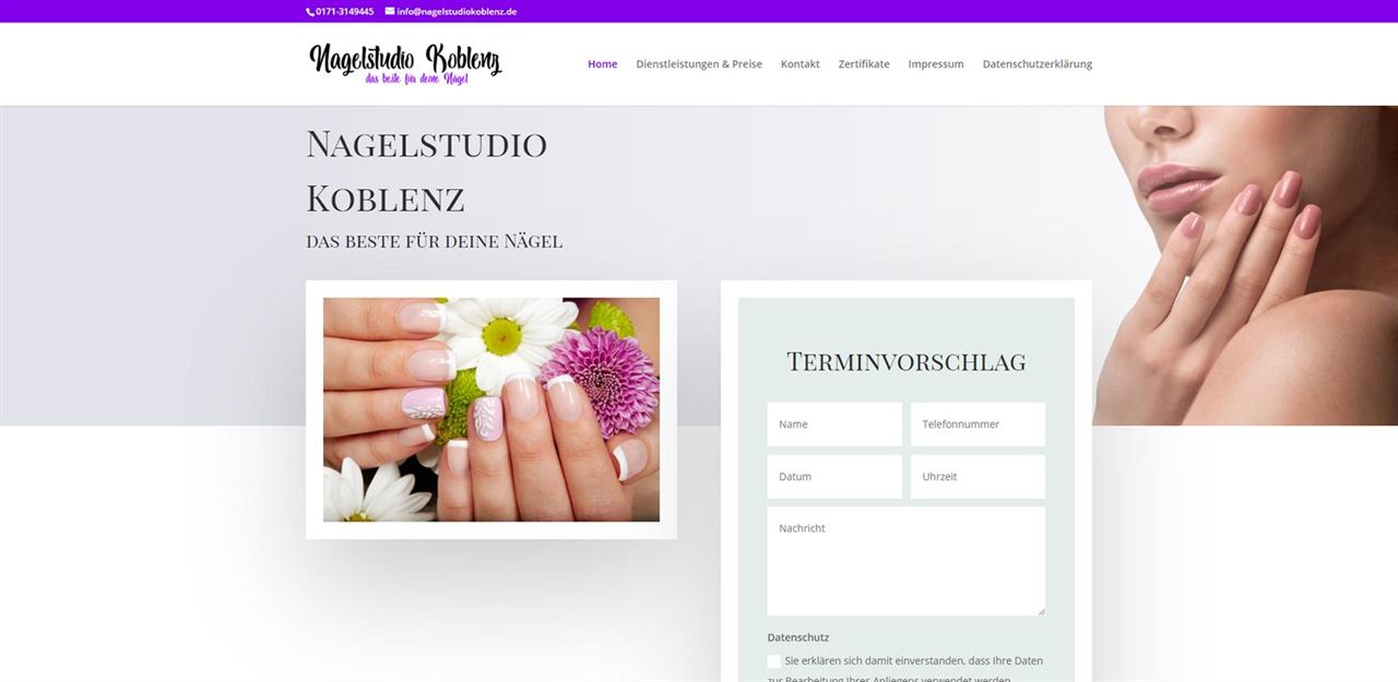 Website des Nagelstudio Koblenz