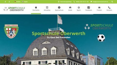 Website der Sportschule Oberwerth in Koblenz